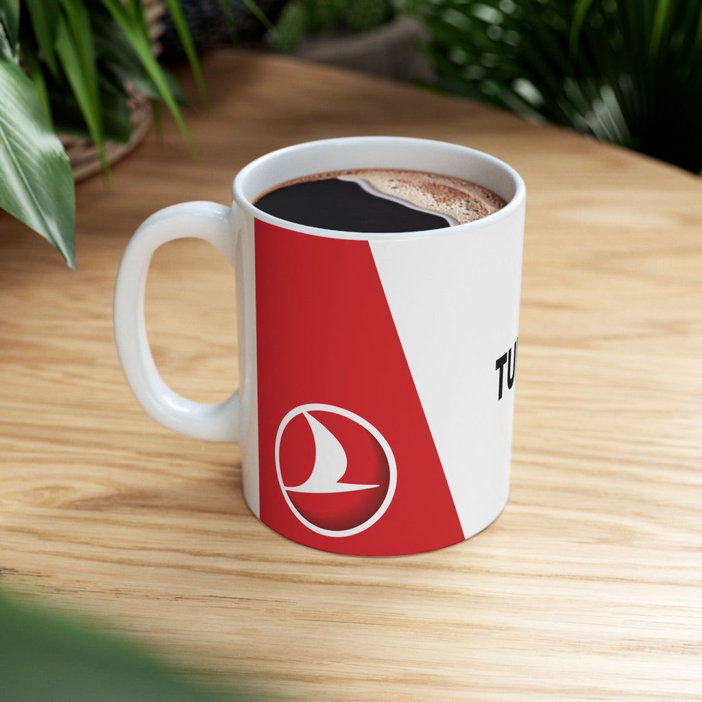 Turkish Airlines Logo Ceramic Mug — 11oz & 15oz Coffee Cup