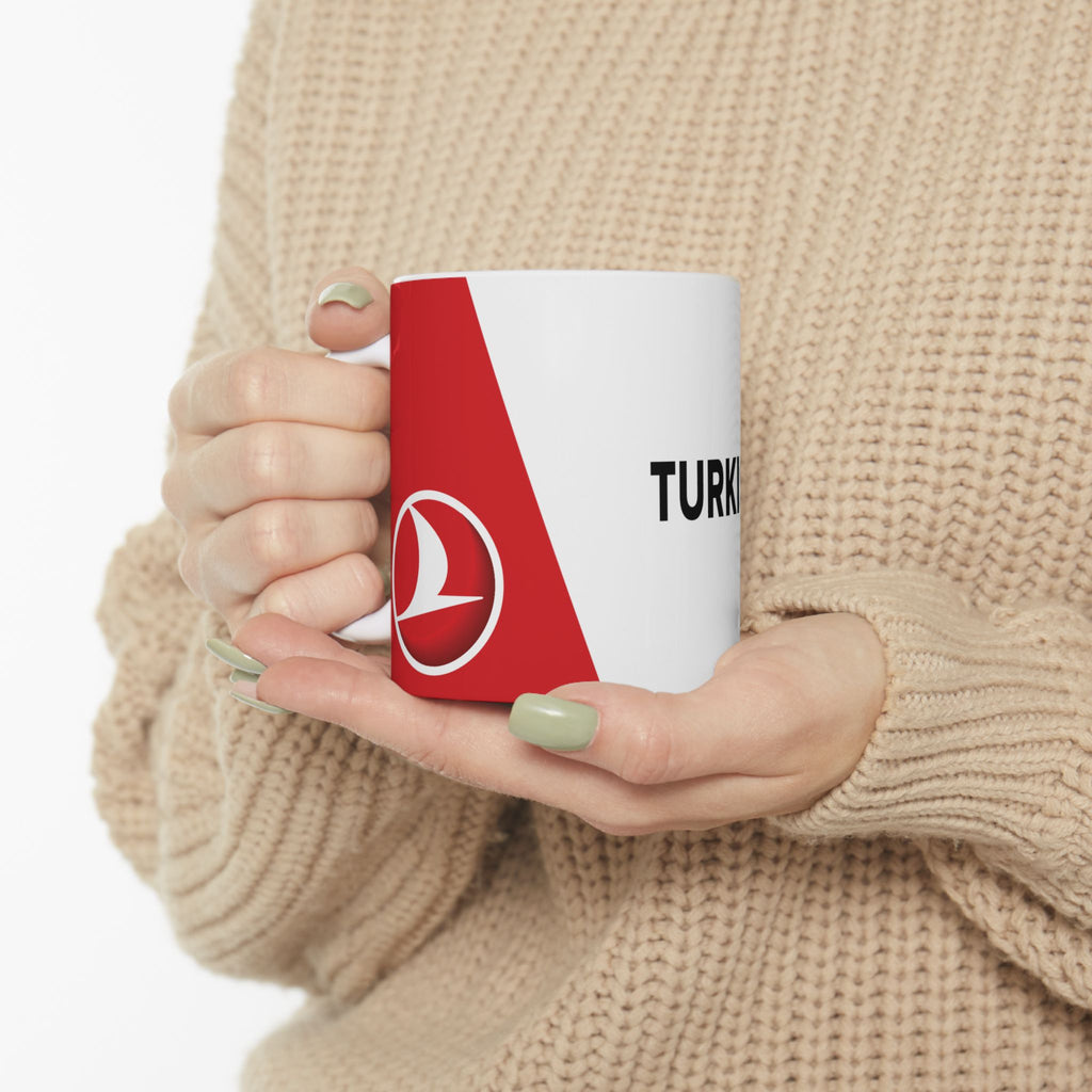 Turkish Airlines Logo Ceramic Mug — 11oz & 15oz Coffee Cup