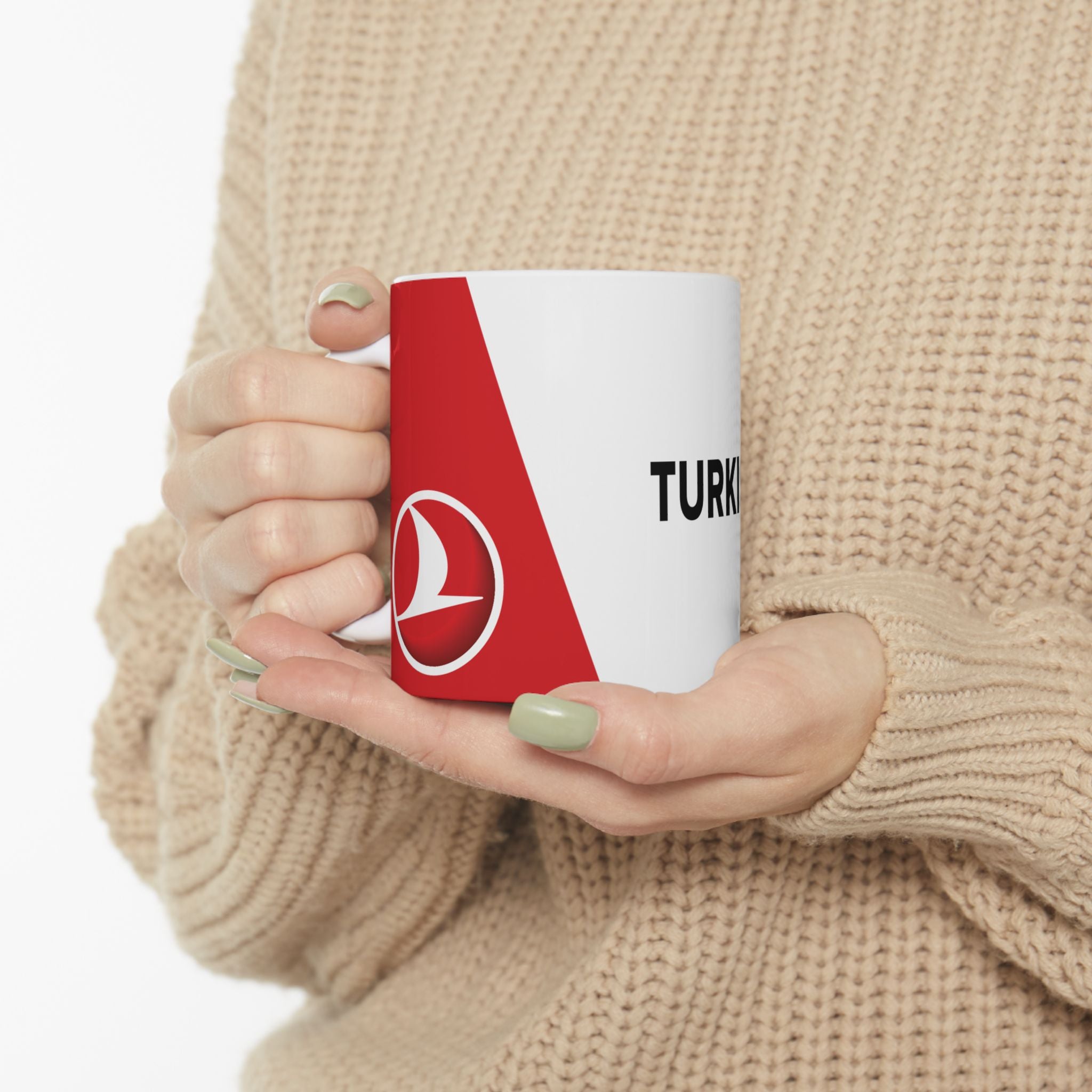 Turkish Airlines Logo Ceramic Mug — 11oz & 15oz Coffee Cup