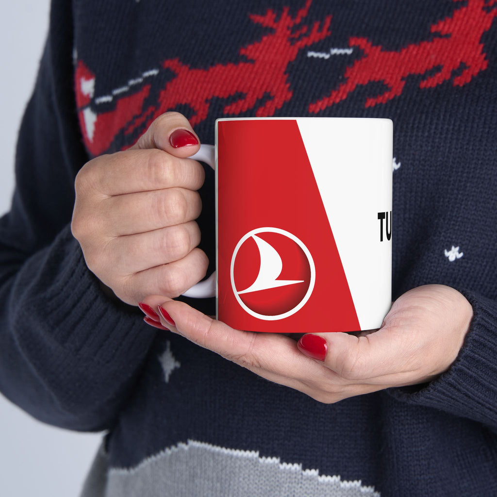 Turkish Airlines Logo Ceramic Mug — 11oz & 15oz Coffee Cup