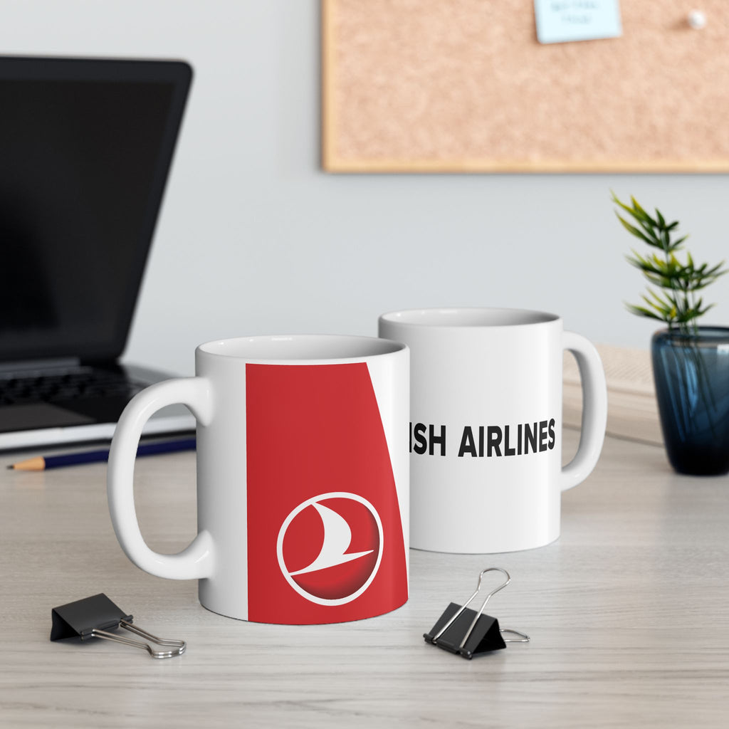 Turkish Airlines Logo Ceramic Mug — 11oz & 15oz Coffee Cup